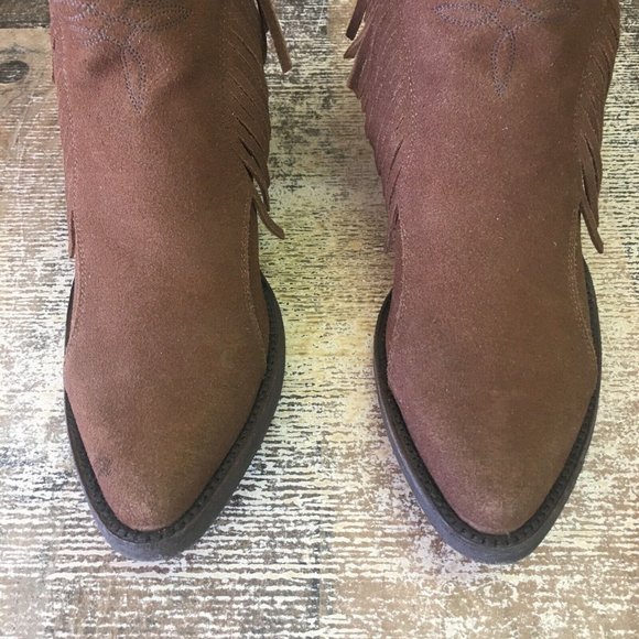 Old Gringo Brown Tassel Ankle Cowboy Boots Womens 7.5 B - Picture 10 of 12
